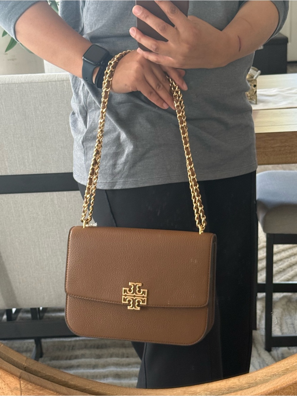 New Tory Burch Britten Small Shoulder Bag & matching walletIn Moose - Picture 3 of 13